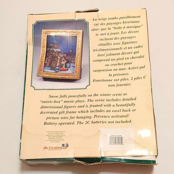 VINTAGE Mr. Christmas Snowing Scenes Magical Photo Frame Musical Moving Snow - Picture 3 of 11